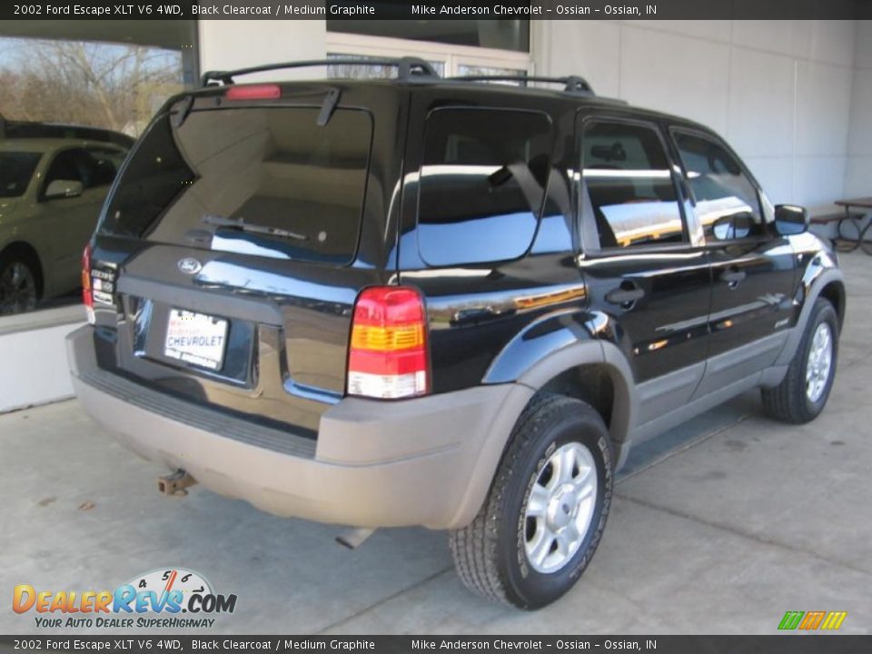 2002 Ford Escape XLT V6 4WD Black Clearcoat / Medium Graphite Photo #17