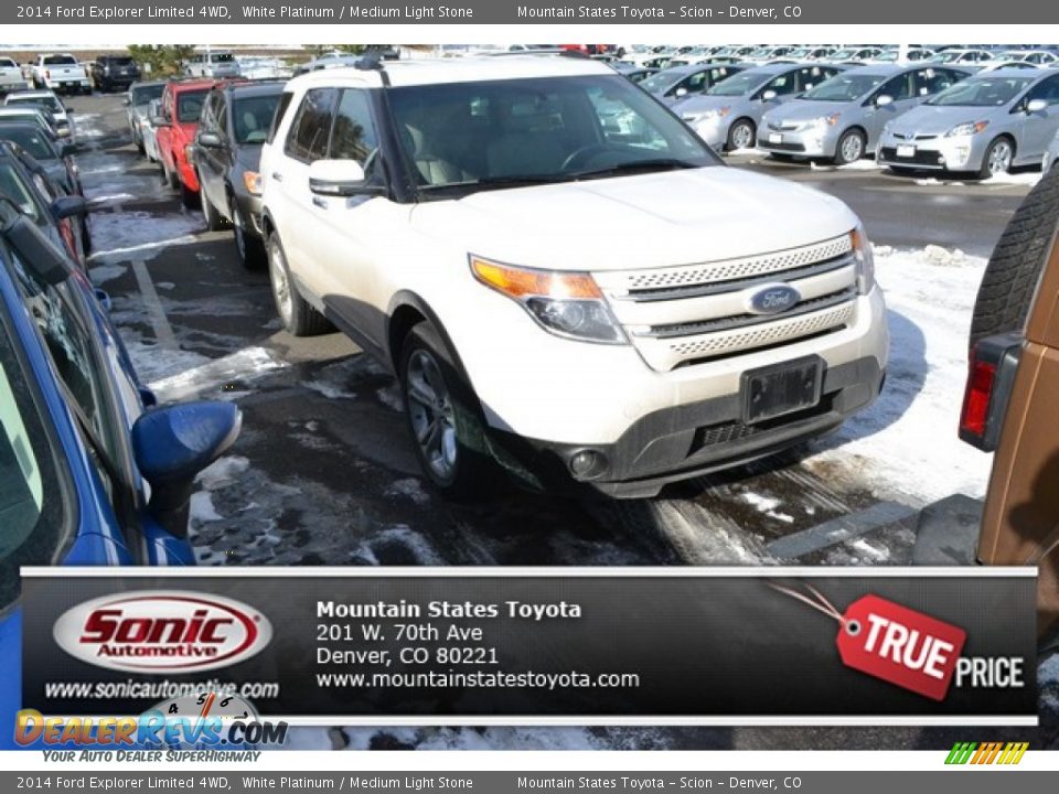 2014 Ford Explorer Limited 4WD White Platinum / Medium Light Stone Photo #1