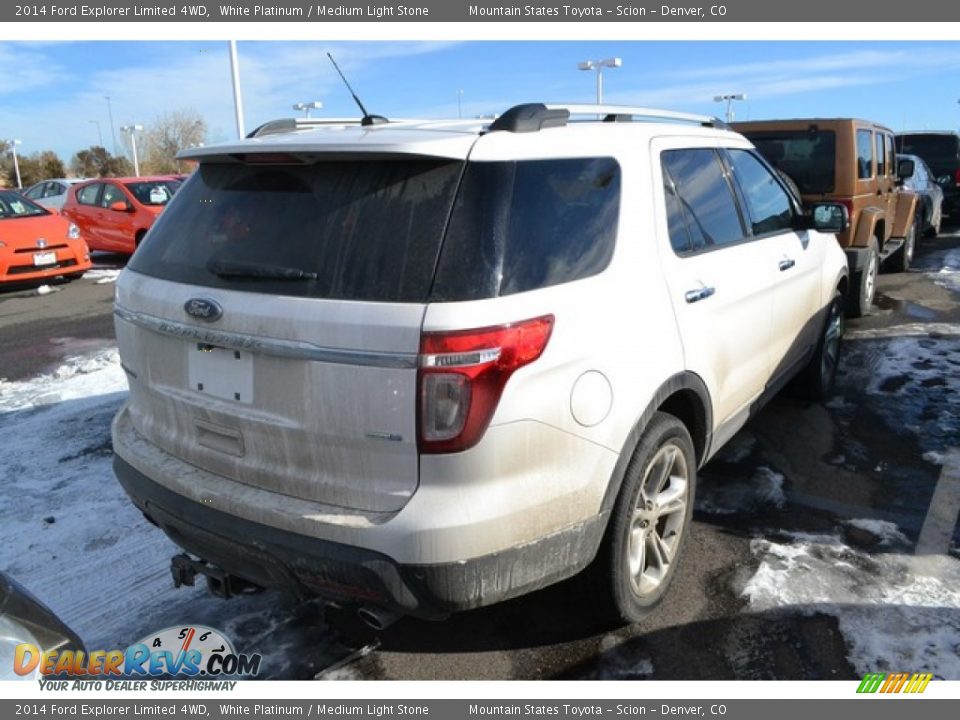 2014 Ford Explorer Limited 4WD White Platinum / Medium Light Stone Photo #2