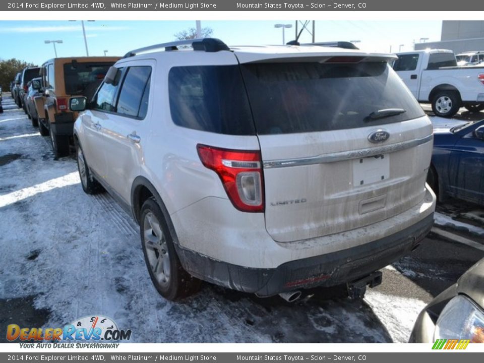 2014 Ford Explorer Limited 4WD White Platinum / Medium Light Stone Photo #3