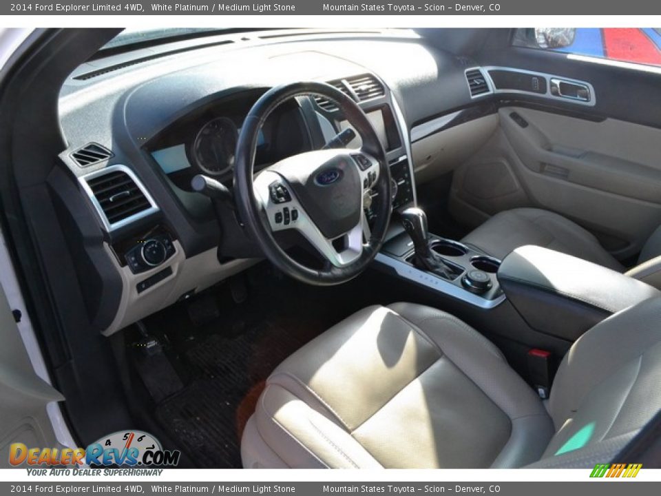 2014 Ford Explorer Limited 4WD White Platinum / Medium Light Stone Photo #5