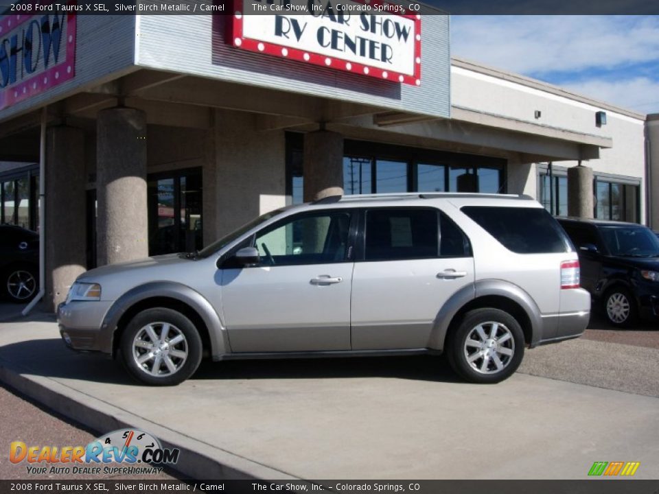 2008 Ford Taurus X SEL Silver Birch Metallic / Camel Photo #2