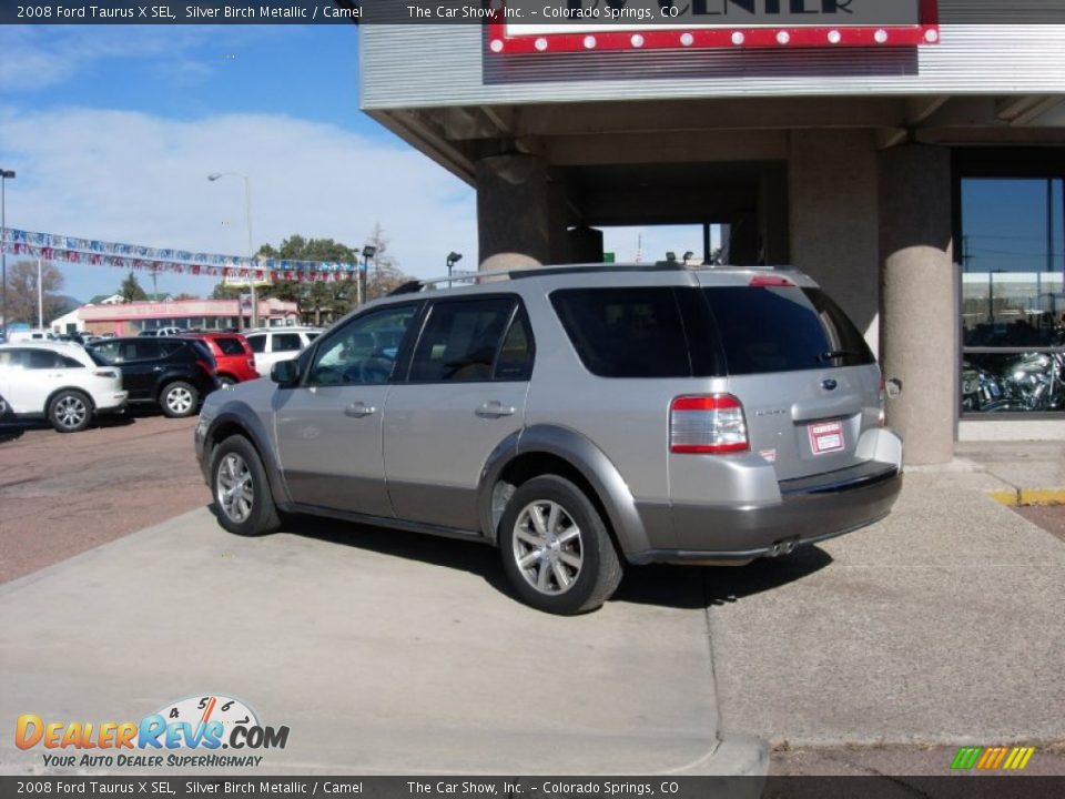 2008 Ford Taurus X SEL Silver Birch Metallic / Camel Photo #3