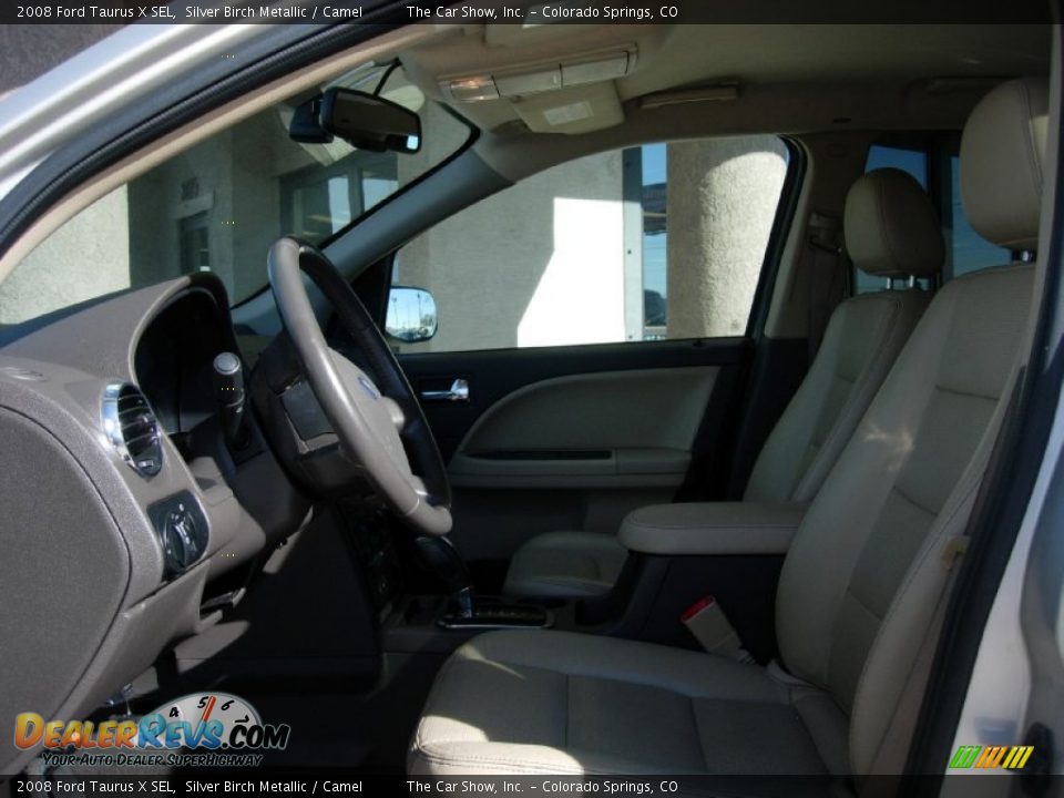 2008 Ford Taurus X SEL Silver Birch Metallic / Camel Photo #9