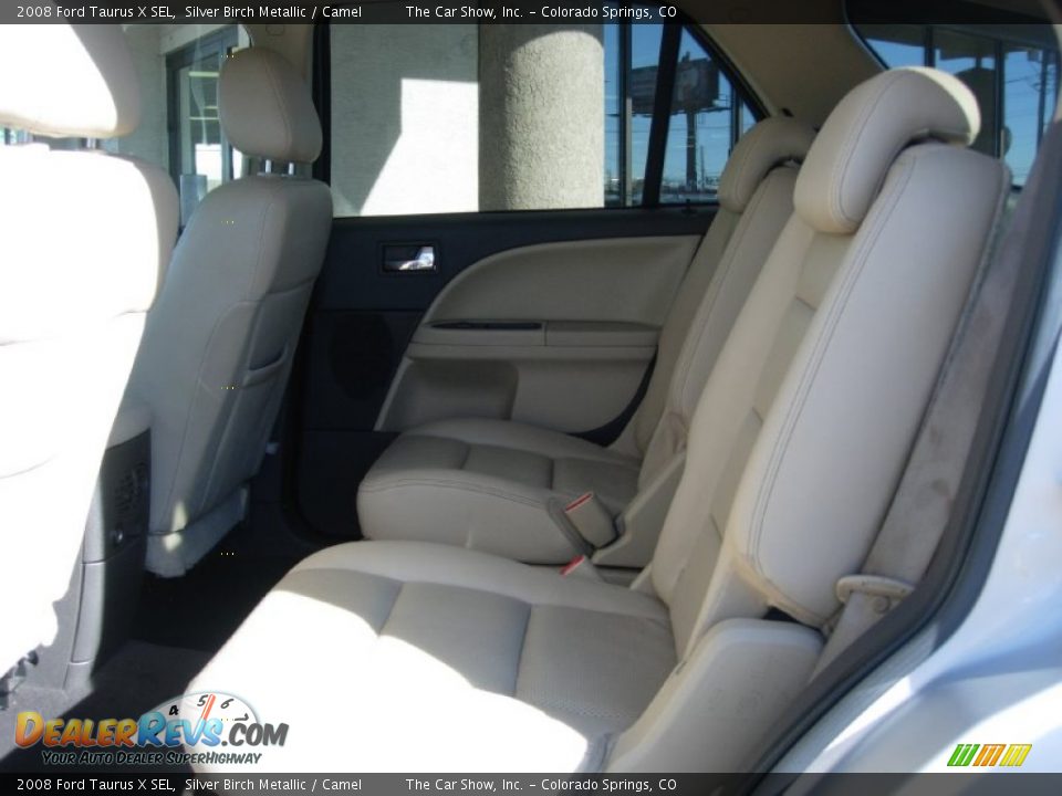 2008 Ford Taurus X SEL Silver Birch Metallic / Camel Photo #10