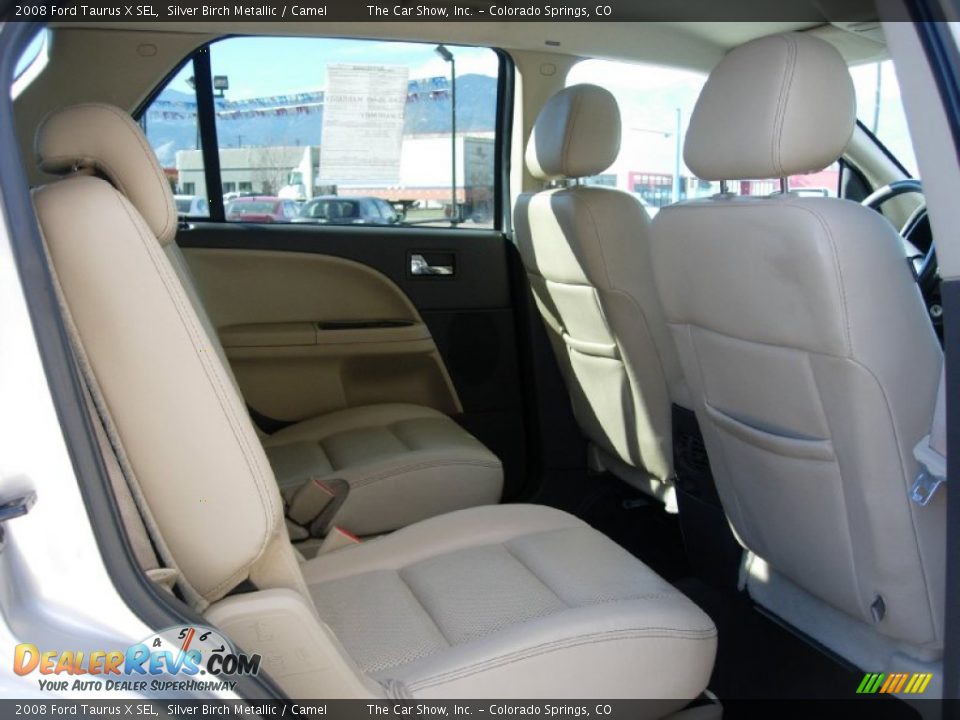 2008 Ford Taurus X SEL Silver Birch Metallic / Camel Photo #12