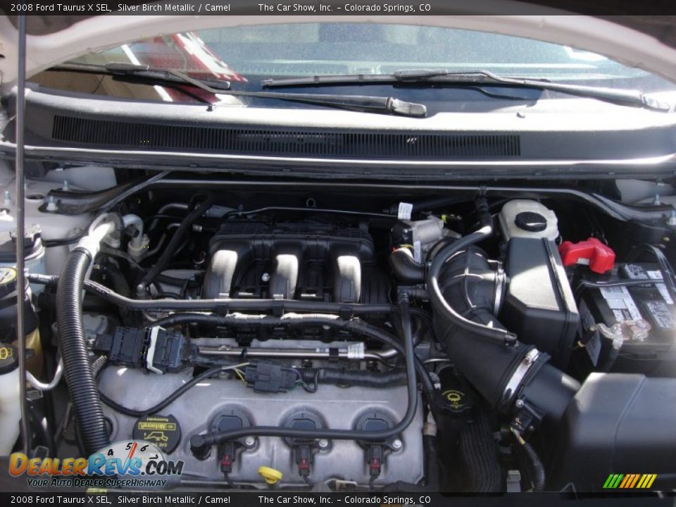 2008 Ford Taurus X SEL Silver Birch Metallic / Camel Photo #14