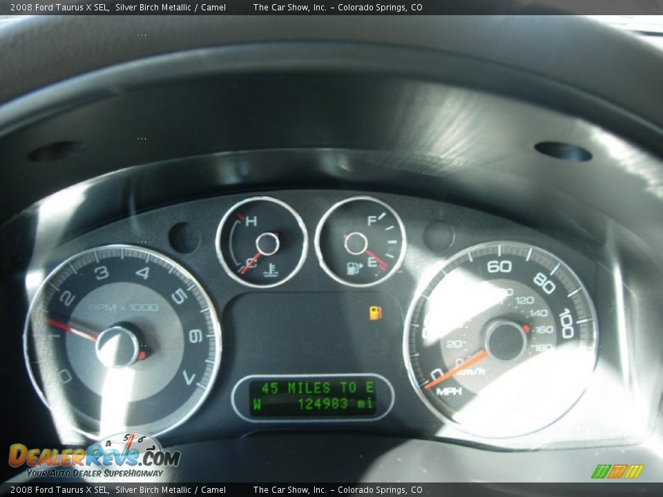 2008 Ford Taurus X SEL Silver Birch Metallic / Camel Photo #16