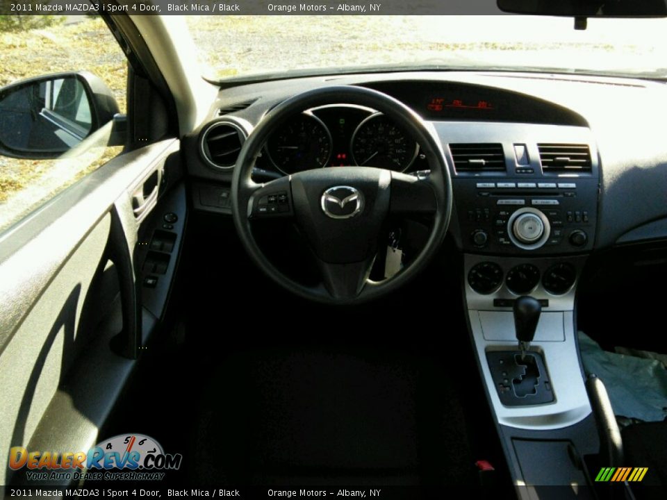 2011 Mazda MAZDA3 i Sport 4 Door Black Mica / Black Photo #6