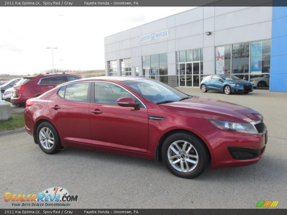 2011 Kia Optima LX Spicy Red / Gray Photo #1