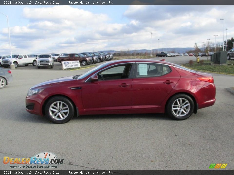 2011 Kia Optima LX Spicy Red / Gray Photo #4