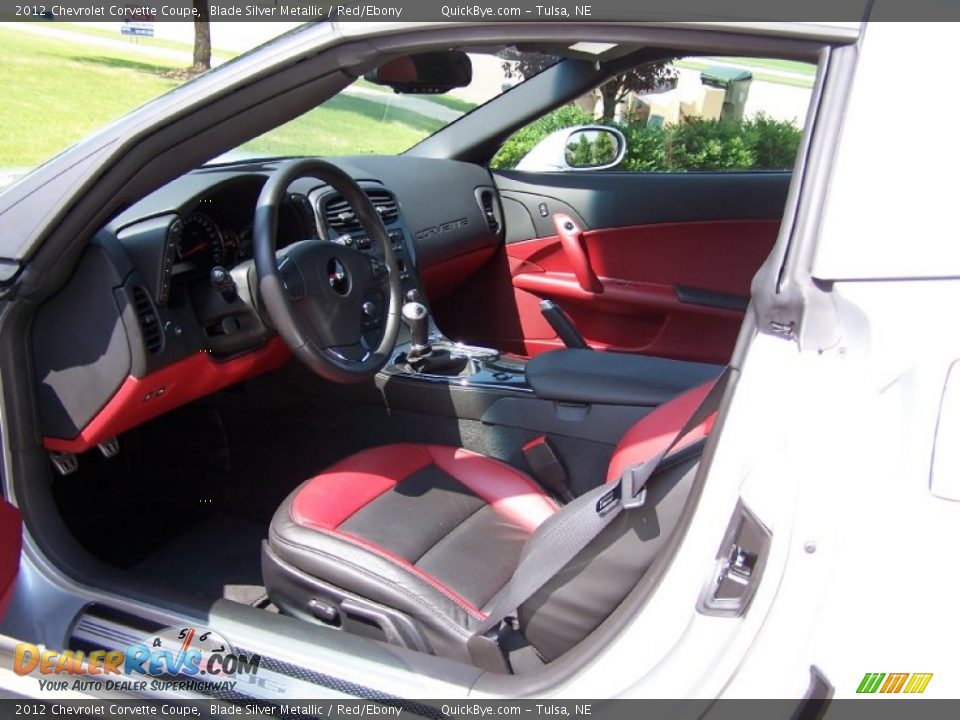 2012 Chevrolet Corvette Coupe Blade Silver Metallic / Red/Ebony Photo #4