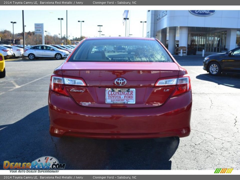2014 Toyota Camry LE Barcelona Red Metallic / Ivory Photo #4