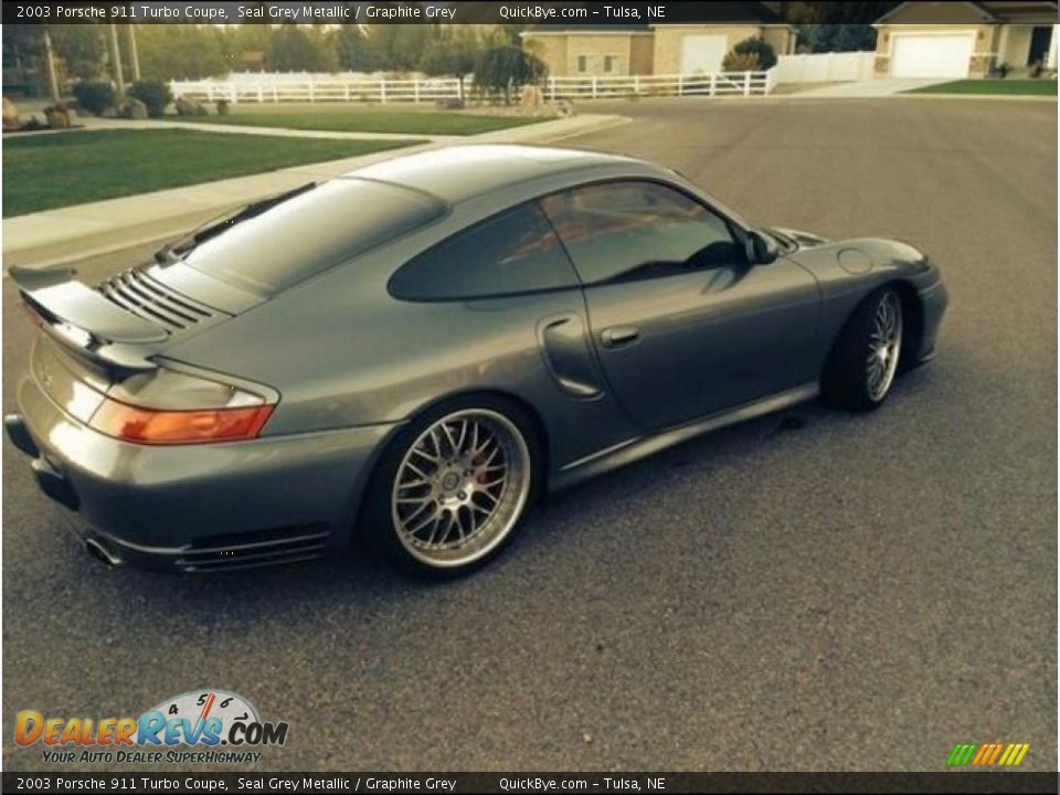 2003 Porsche 911 Turbo Coupe Seal Grey Metallic / Graphite Grey Photo #7