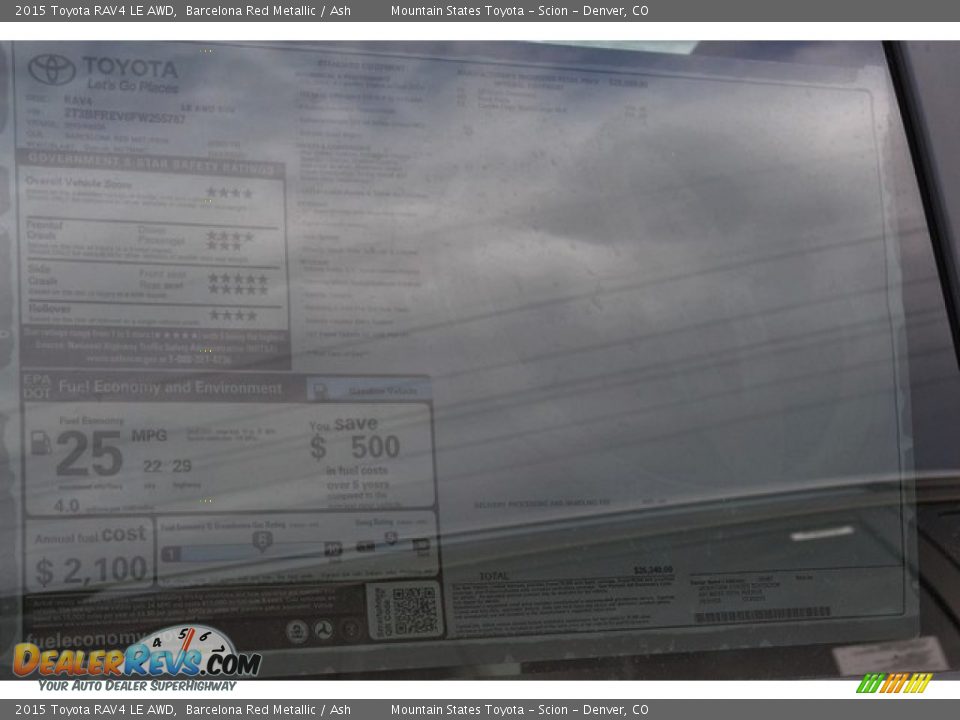 2015 Toyota RAV4 LE AWD Barcelona Red Metallic / Ash Photo #10