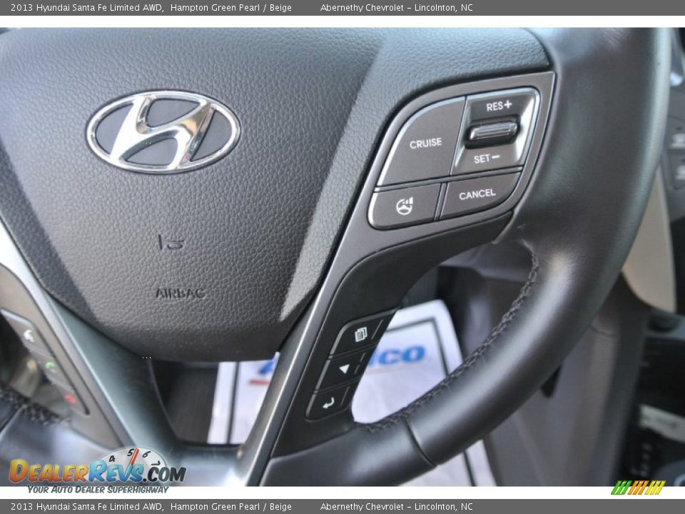 2013 Hyundai Santa Fe Limited AWD Hampton Green Pearl / Beige Photo #18