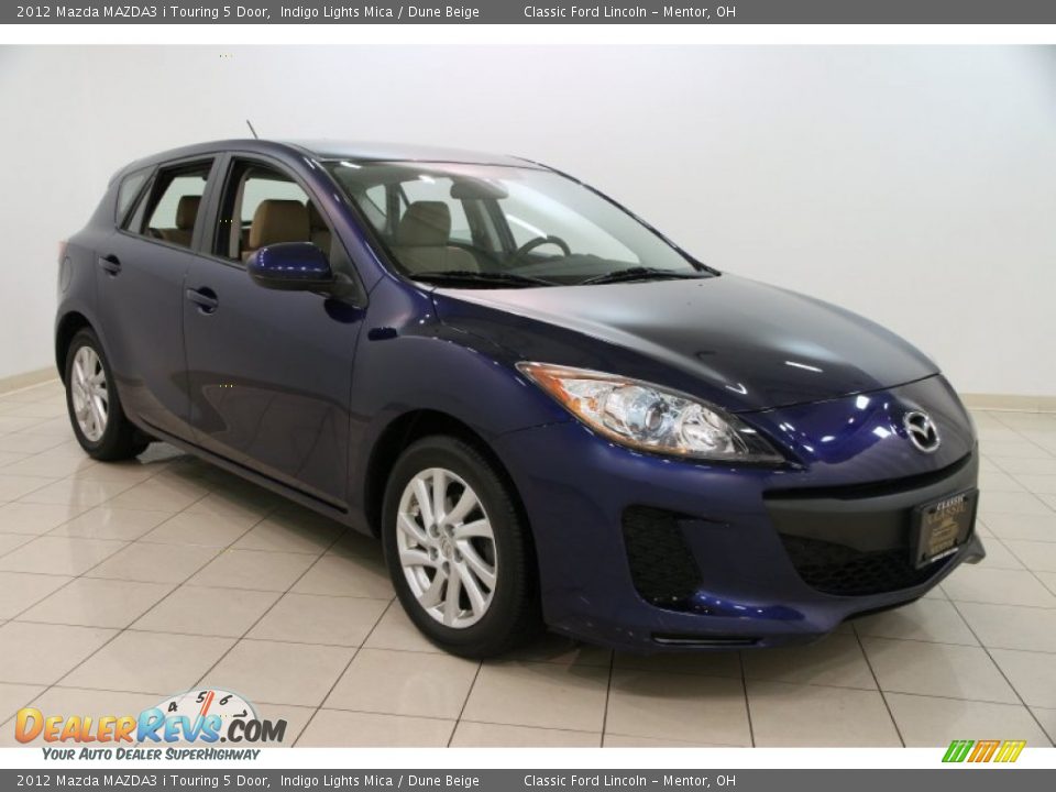 2012 Mazda MAZDA3 i Touring 5 Door Indigo Lights Mica / Dune Beige Photo #1