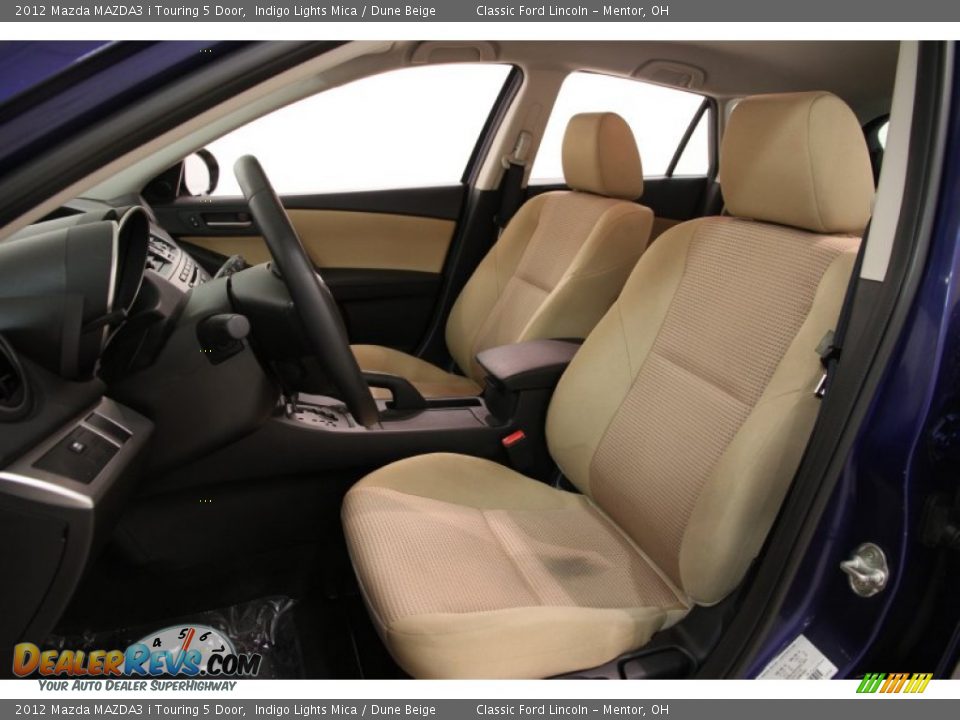 2012 Mazda MAZDA3 i Touring 5 Door Indigo Lights Mica / Dune Beige Photo #5
