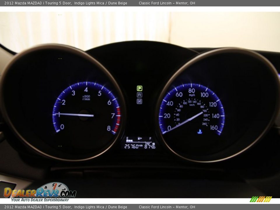 2012 Mazda MAZDA3 i Touring 5 Door Indigo Lights Mica / Dune Beige Photo #7