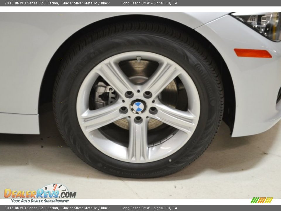2015 BMW 3 Series 328i Sedan Glacier Silver Metallic / Black Photo #3