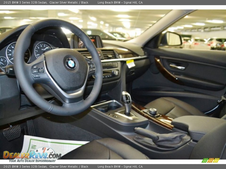 2015 BMW 3 Series 328i Sedan Glacier Silver Metallic / Black Photo #6