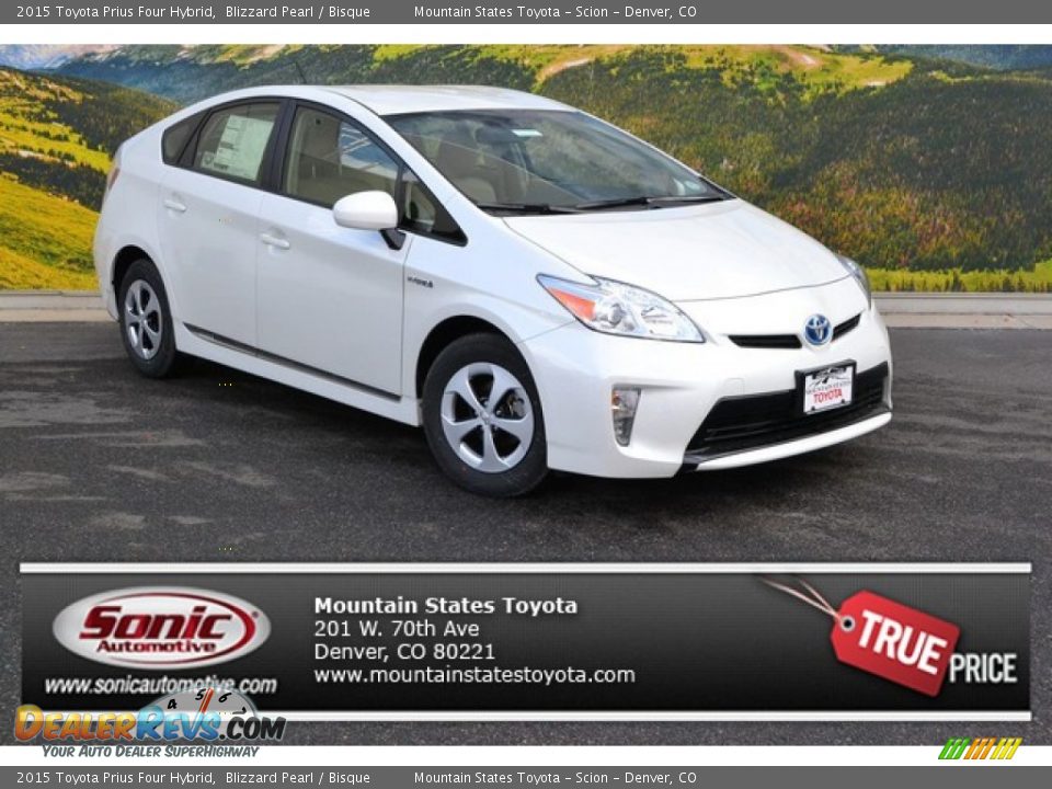 2015 Toyota Prius Four Hybrid Blizzard Pearl / Bisque Photo #1