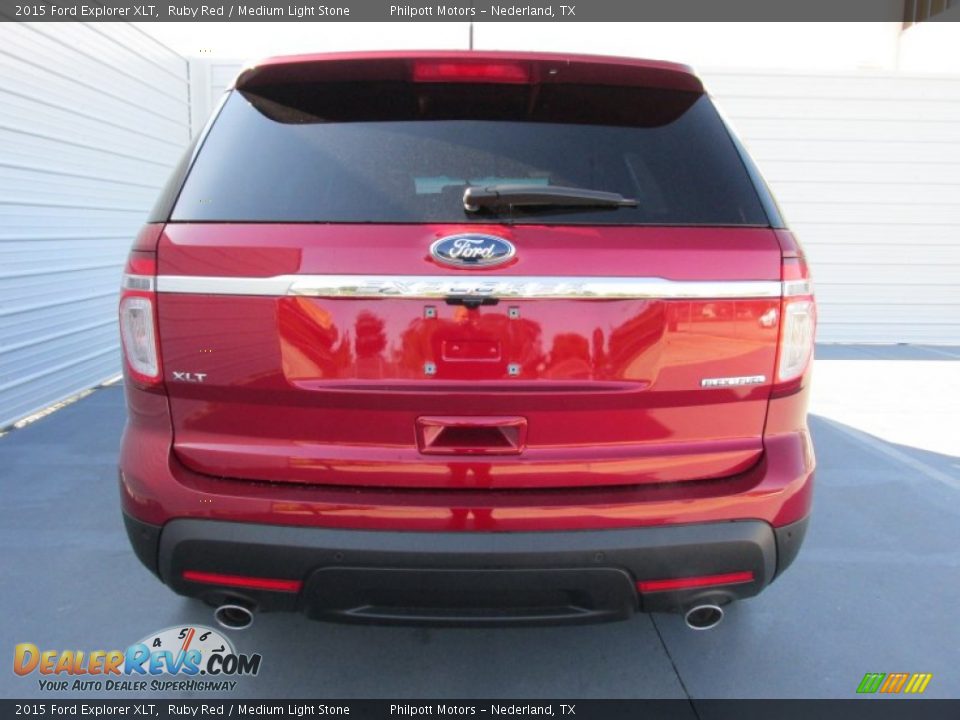 2015 Ford Explorer XLT Ruby Red / Medium Light Stone Photo #5