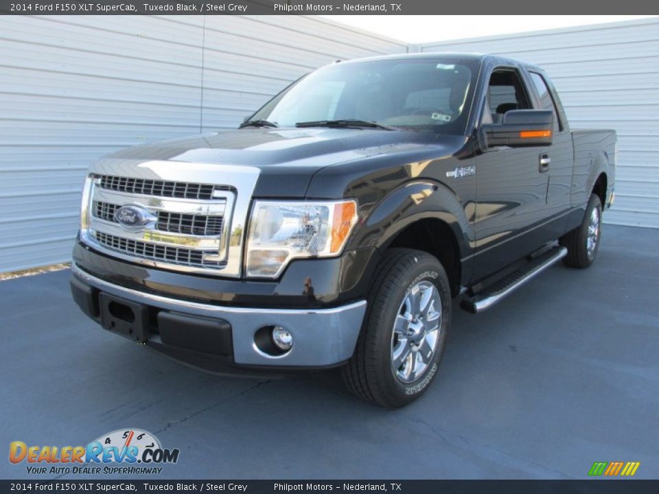2014 Ford F150 XLT SuperCab Tuxedo Black / Steel Grey Photo #7
