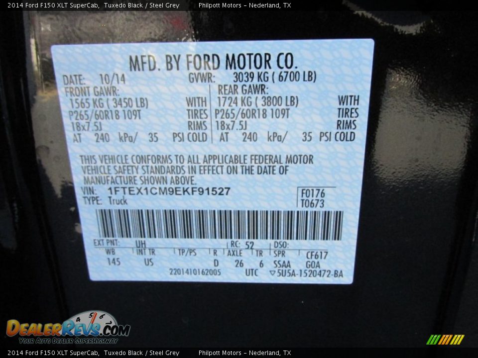 2014 Ford F150 XLT SuperCab Tuxedo Black / Steel Grey Photo #34