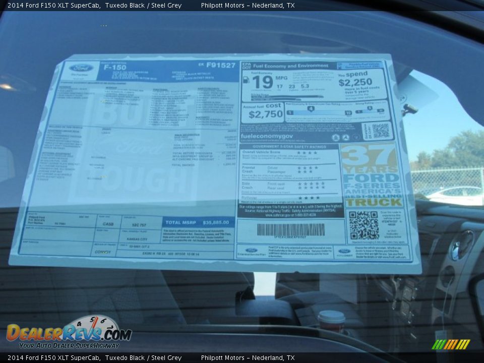 2014 Ford F150 XLT SuperCab Tuxedo Black / Steel Grey Photo #35