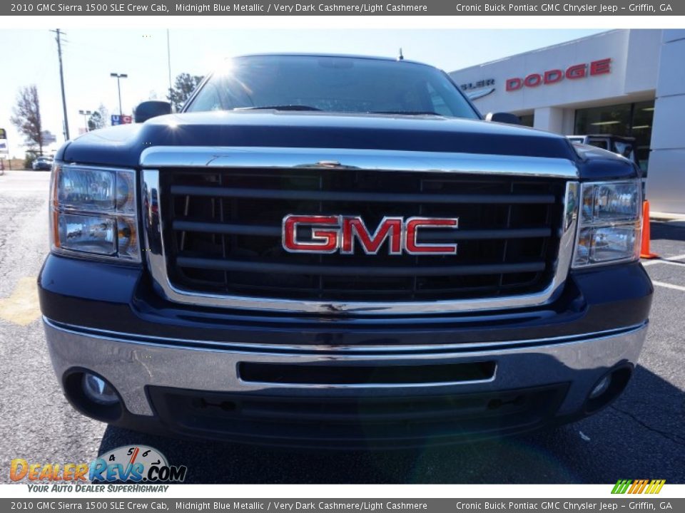 2010 GMC Sierra 1500 SLE Crew Cab Midnight Blue Metallic / Very Dark Cashmere/Light Cashmere Photo #2