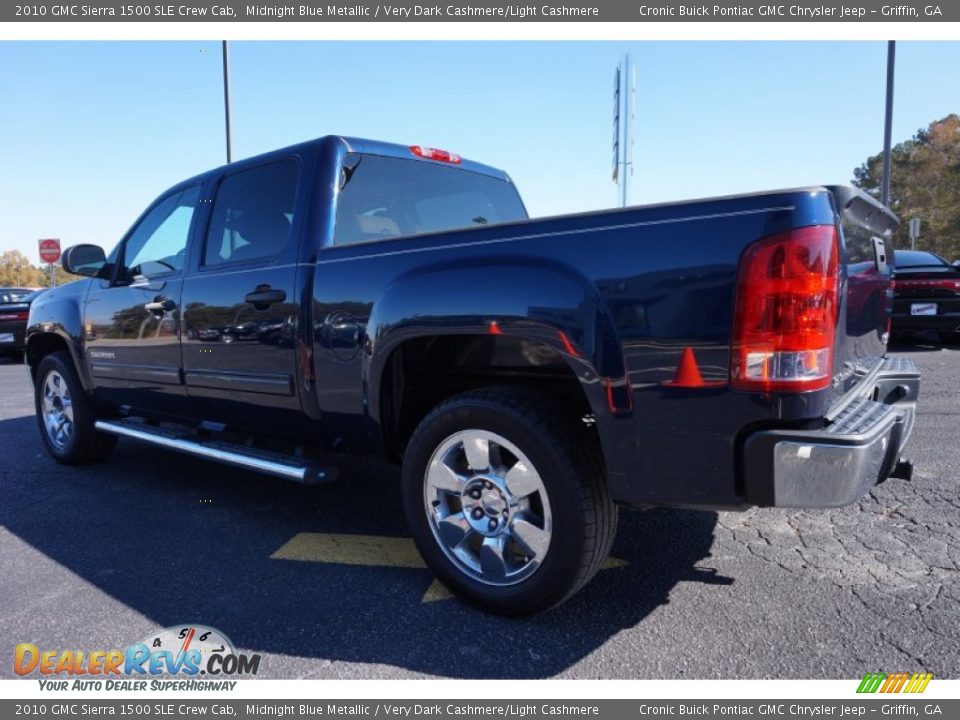 2010 GMC Sierra 1500 SLE Crew Cab Midnight Blue Metallic / Very Dark Cashmere/Light Cashmere Photo #5