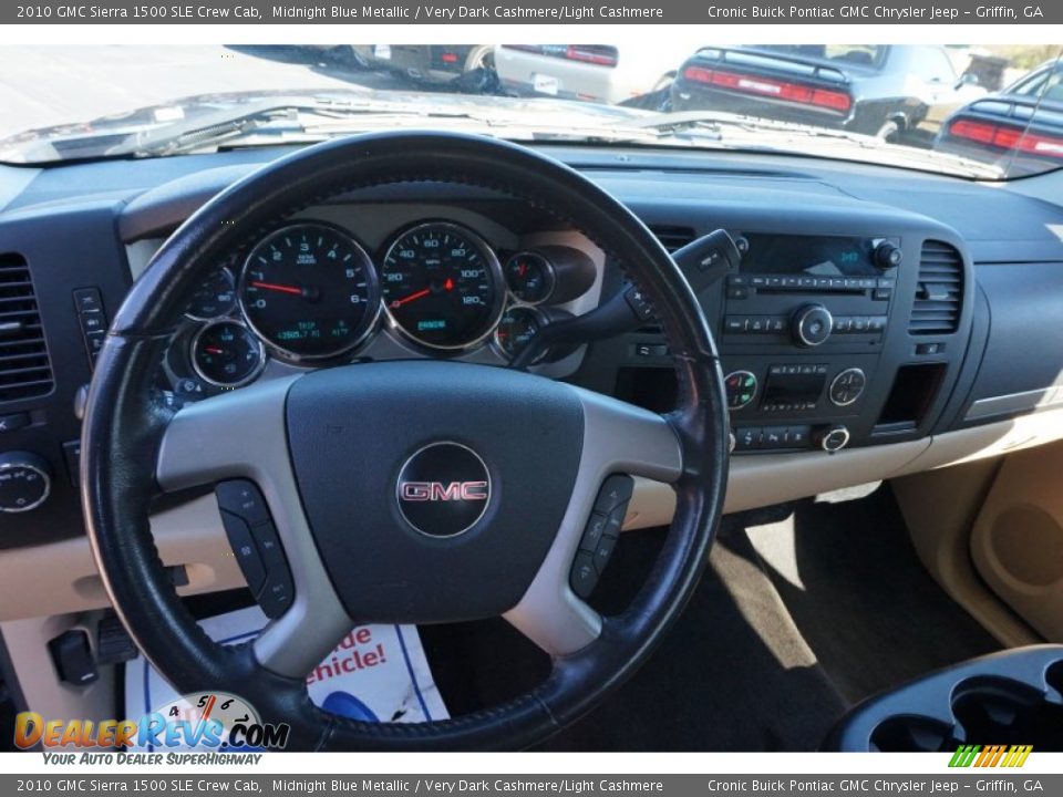 2010 GMC Sierra 1500 SLE Crew Cab Midnight Blue Metallic / Very Dark Cashmere/Light Cashmere Photo #10