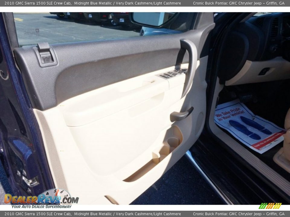 2010 GMC Sierra 1500 SLE Crew Cab Midnight Blue Metallic / Very Dark Cashmere/Light Cashmere Photo #11