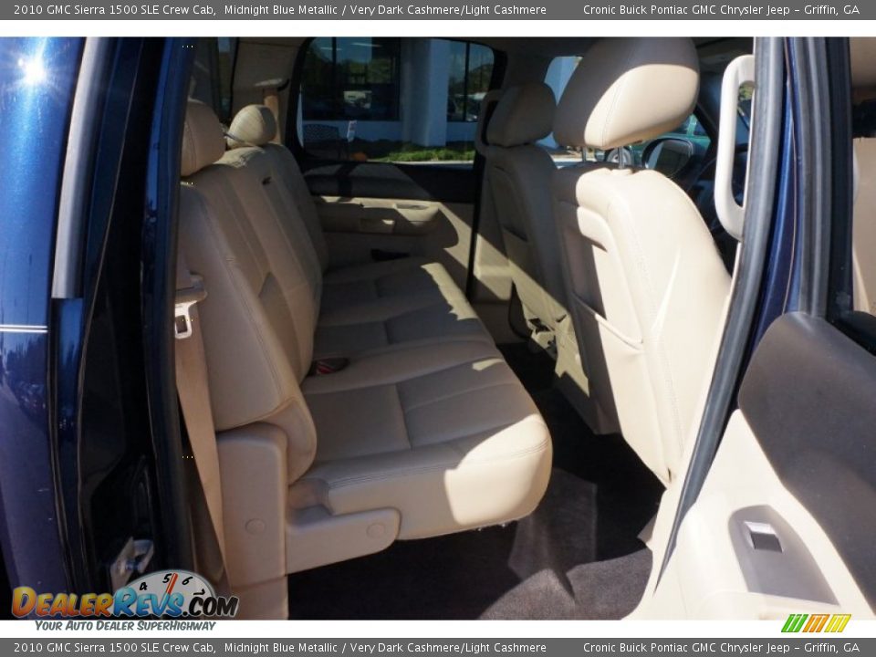 2010 GMC Sierra 1500 SLE Crew Cab Midnight Blue Metallic / Very Dark Cashmere/Light Cashmere Photo #17