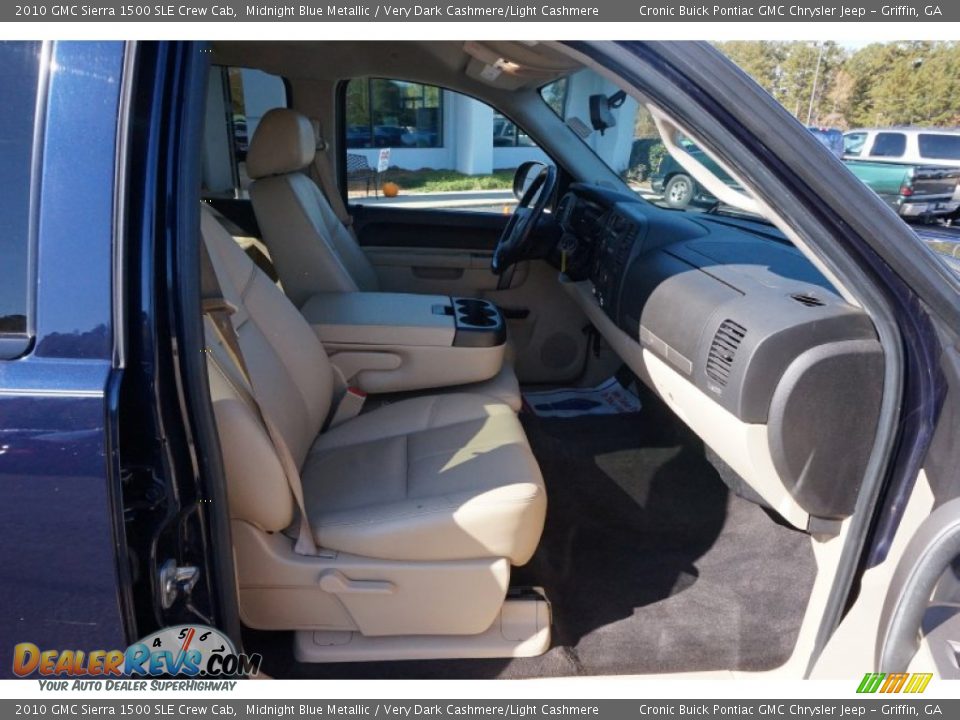 2010 GMC Sierra 1500 SLE Crew Cab Midnight Blue Metallic / Very Dark Cashmere/Light Cashmere Photo #18