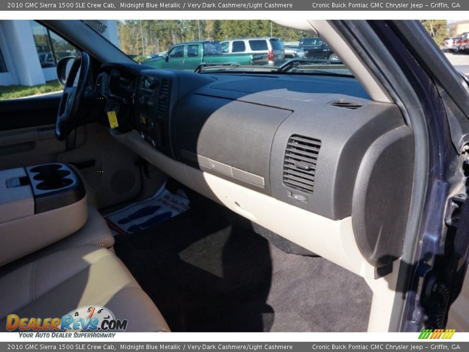 2010 GMC Sierra 1500 SLE Crew Cab Midnight Blue Metallic / Very Dark Cashmere/Light Cashmere Photo #19