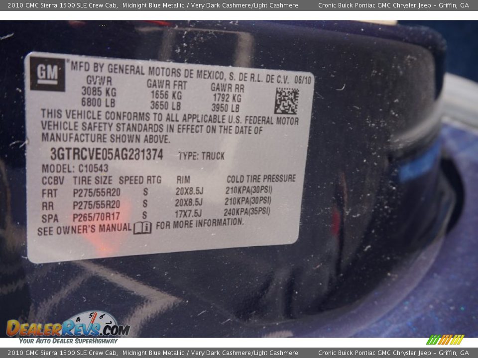 2010 GMC Sierra 1500 SLE Crew Cab Midnight Blue Metallic / Very Dark Cashmere/Light Cashmere Photo #25