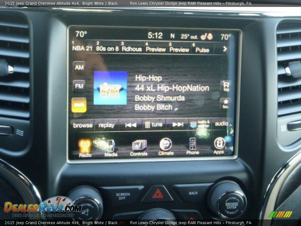 2015 Jeep Grand Cherokee Altitude 4x4 Bright White / Black Photo #19