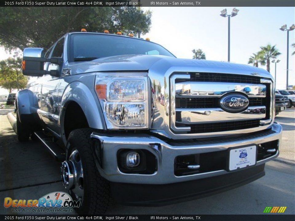 2015 Ford F350 Super Duty Lariat Crew Cab 4x4 DRW Ingot Silver / Black Photo #2