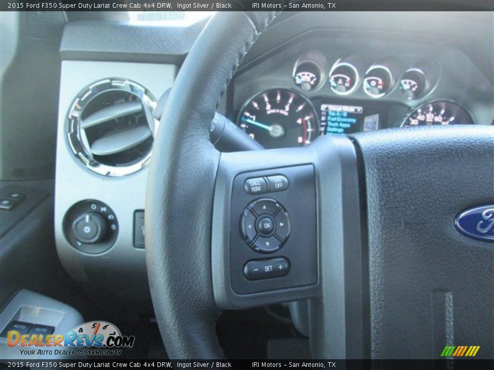 2015 Ford F350 Super Duty Lariat Crew Cab 4x4 DRW Ingot Silver / Black Photo #14