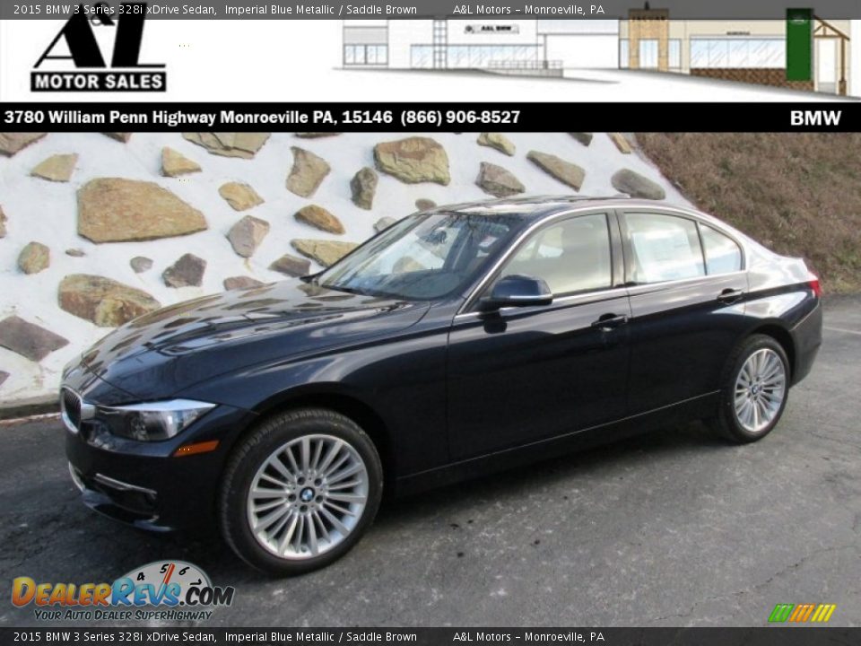 2015 BMW 3 Series 328i xDrive Sedan Imperial Blue Metallic / Saddle Brown Photo #1