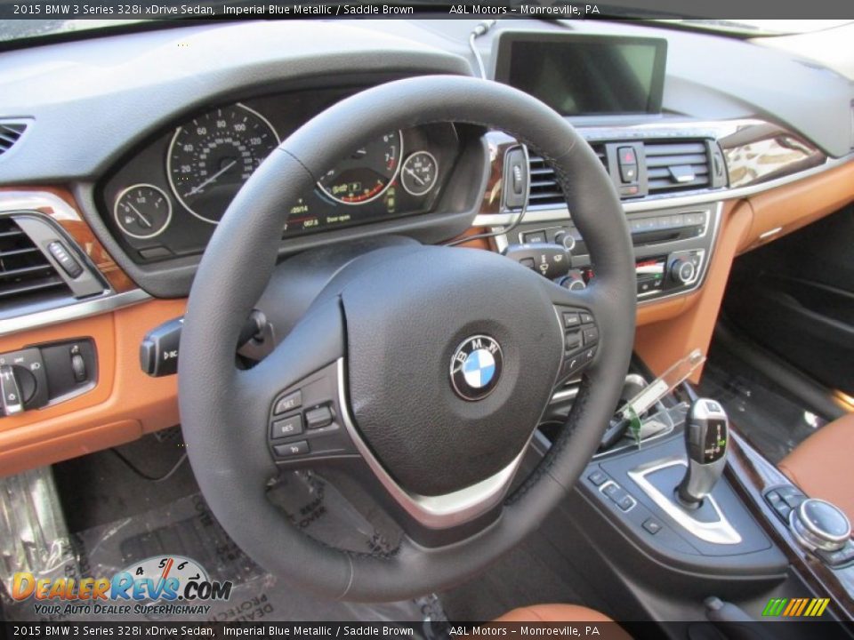 2015 BMW 3 Series 328i xDrive Sedan Imperial Blue Metallic / Saddle Brown Photo #15