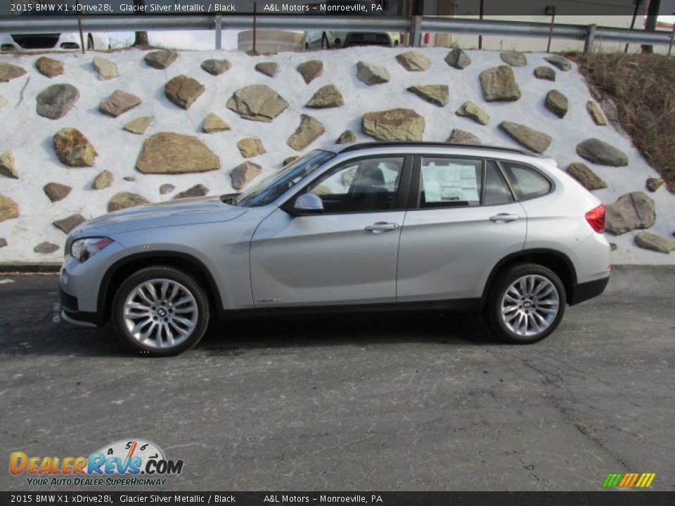 2015 BMW X1 xDrive28i Glacier Silver Metallic / Black Photo #2
