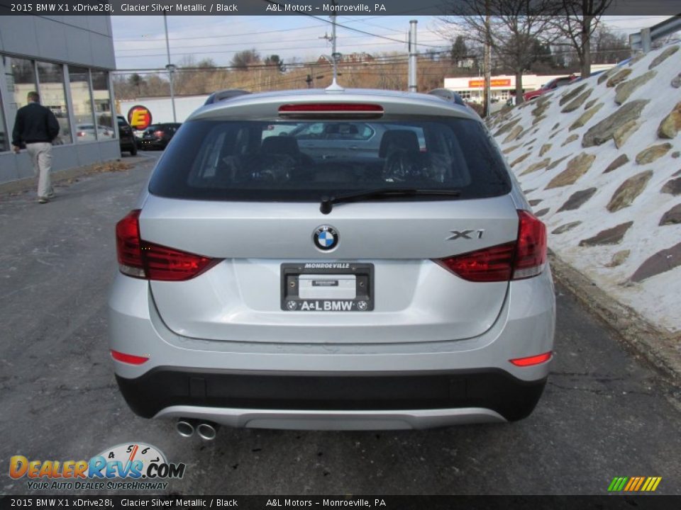 2015 BMW X1 xDrive28i Glacier Silver Metallic / Black Photo #6