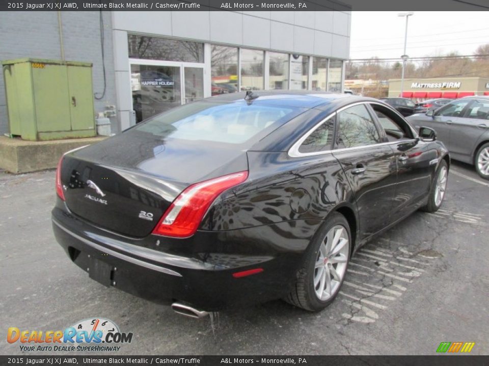 2015 Jaguar XJ XJ AWD Ultimate Black Metallic / Cashew/Truffle Photo #8