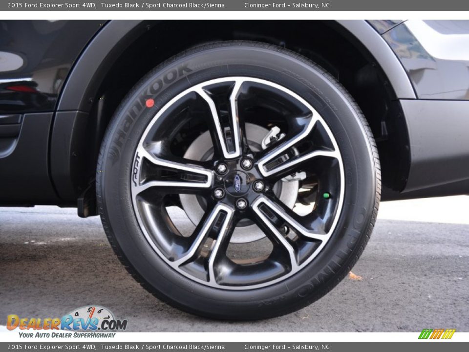 2015 Ford Explorer Sport 4WD Tuxedo Black / Sport Charcoal Black/Sienna Photo #14