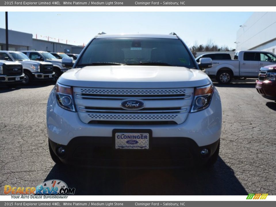 2015 Ford Explorer Limited 4WD White Platinum / Medium Light Stone Photo #4