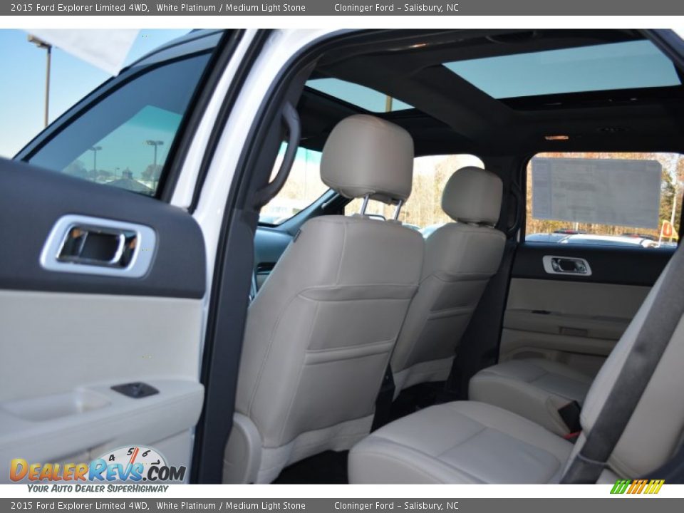 2015 Ford Explorer Limited 4WD White Platinum / Medium Light Stone Photo #10