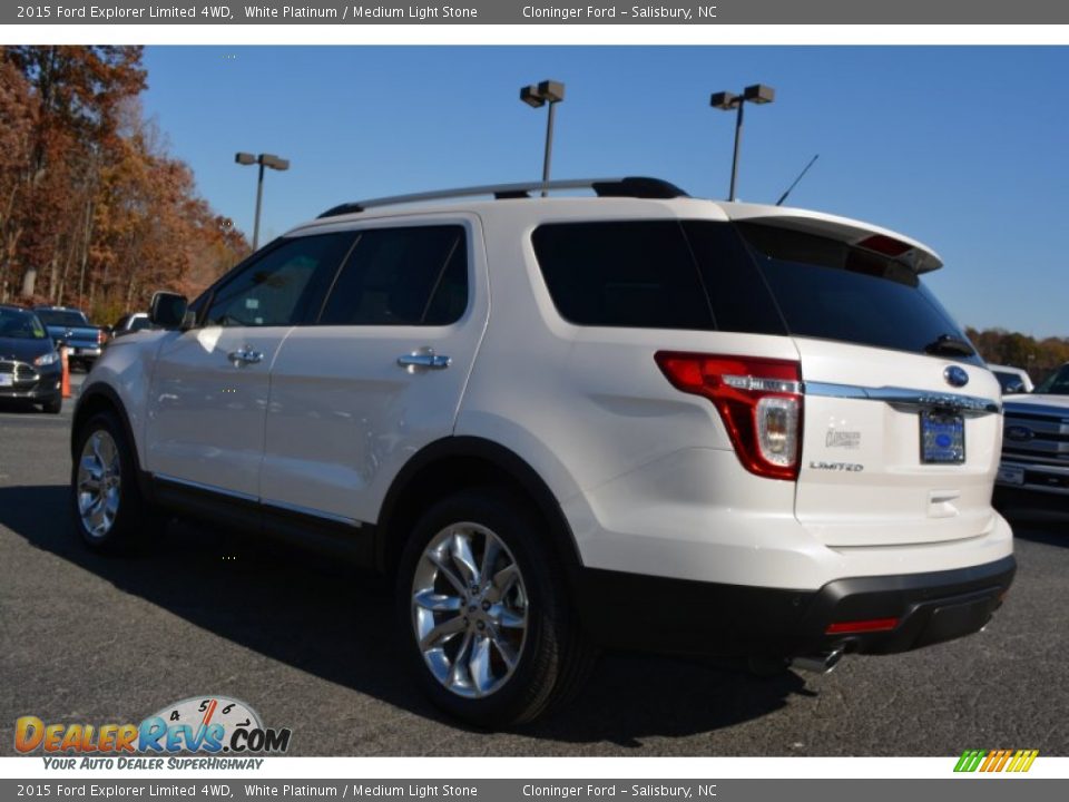 2015 Ford Explorer Limited 4WD White Platinum / Medium Light Stone Photo #31